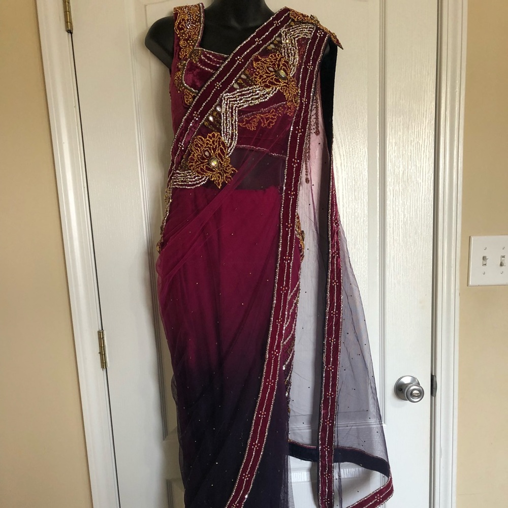 Ready stitch indowestern saree